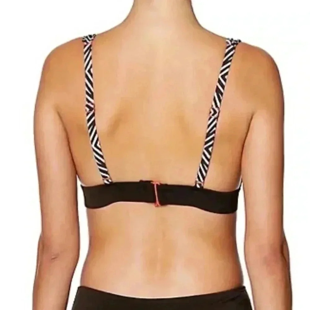 Tahari Brown Geometric Print Bikini Top Size L/G - Picture 2 of 6